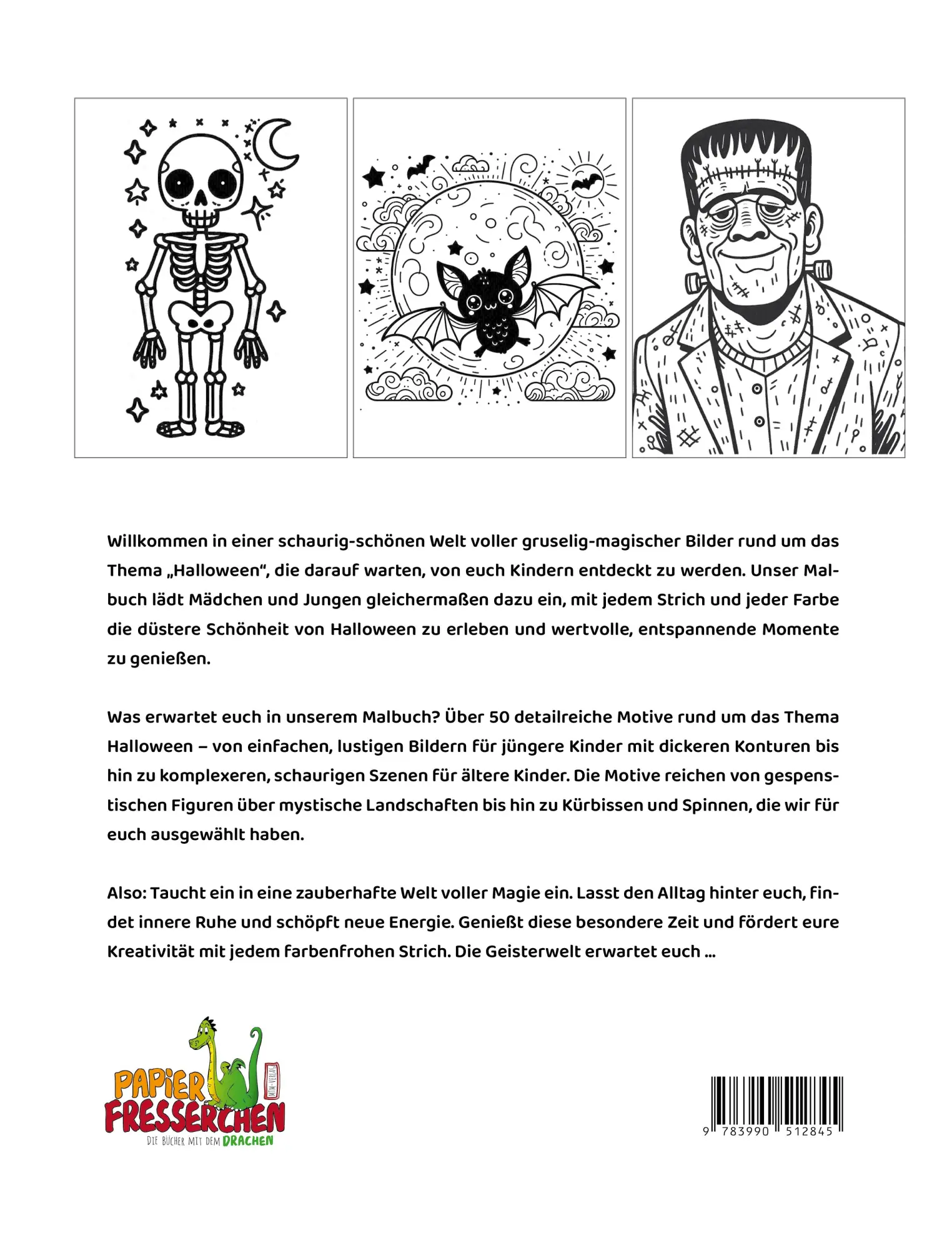 Rückseite: 9783990512845 | Wo die wilden Geister wohnen ... Halloween-Malbuch für Kinder | Buch