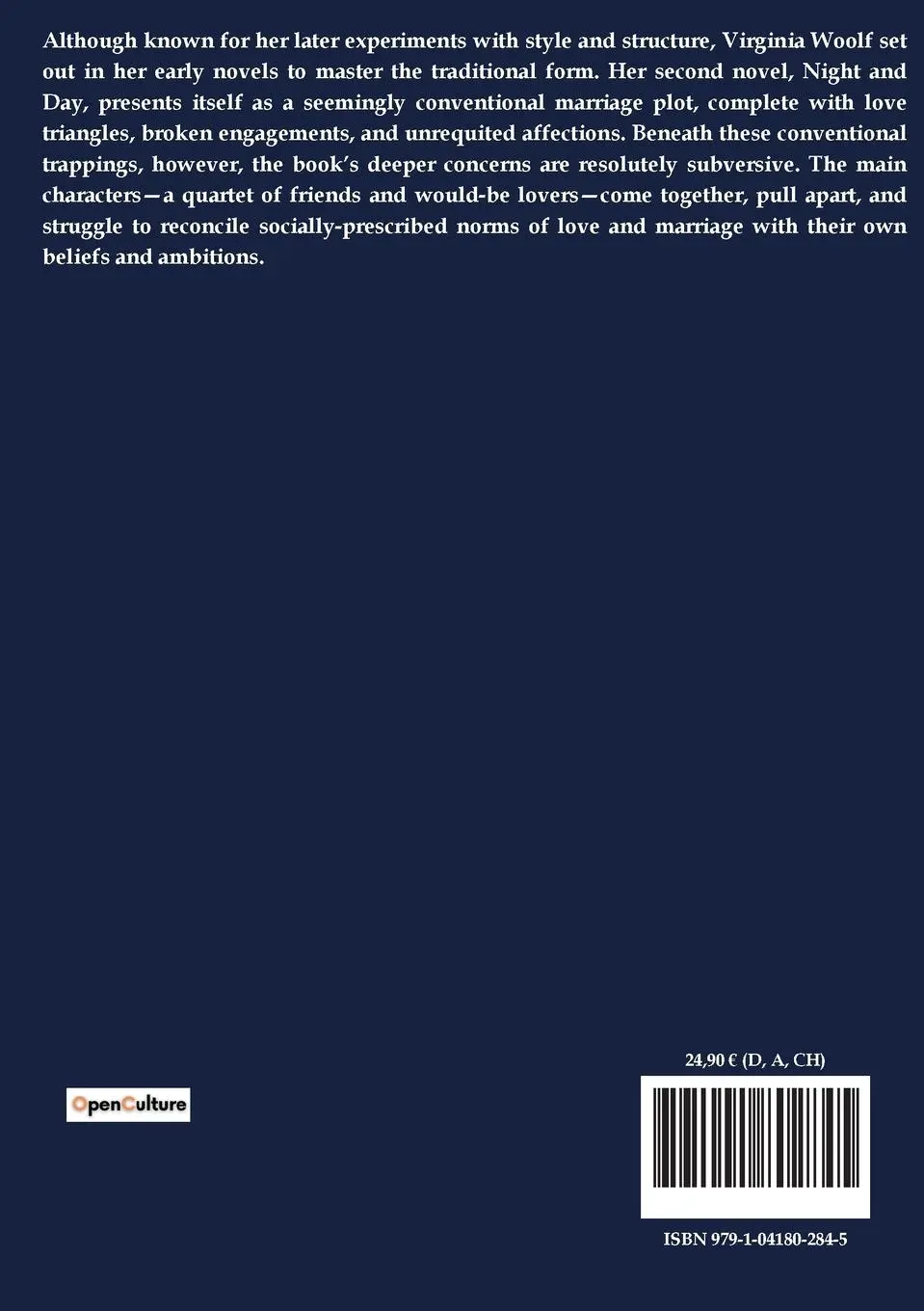 Rückseite: 9791041802845 | Night and Day | Virginia Woolf | Taschenbuch | Englisch | 2023