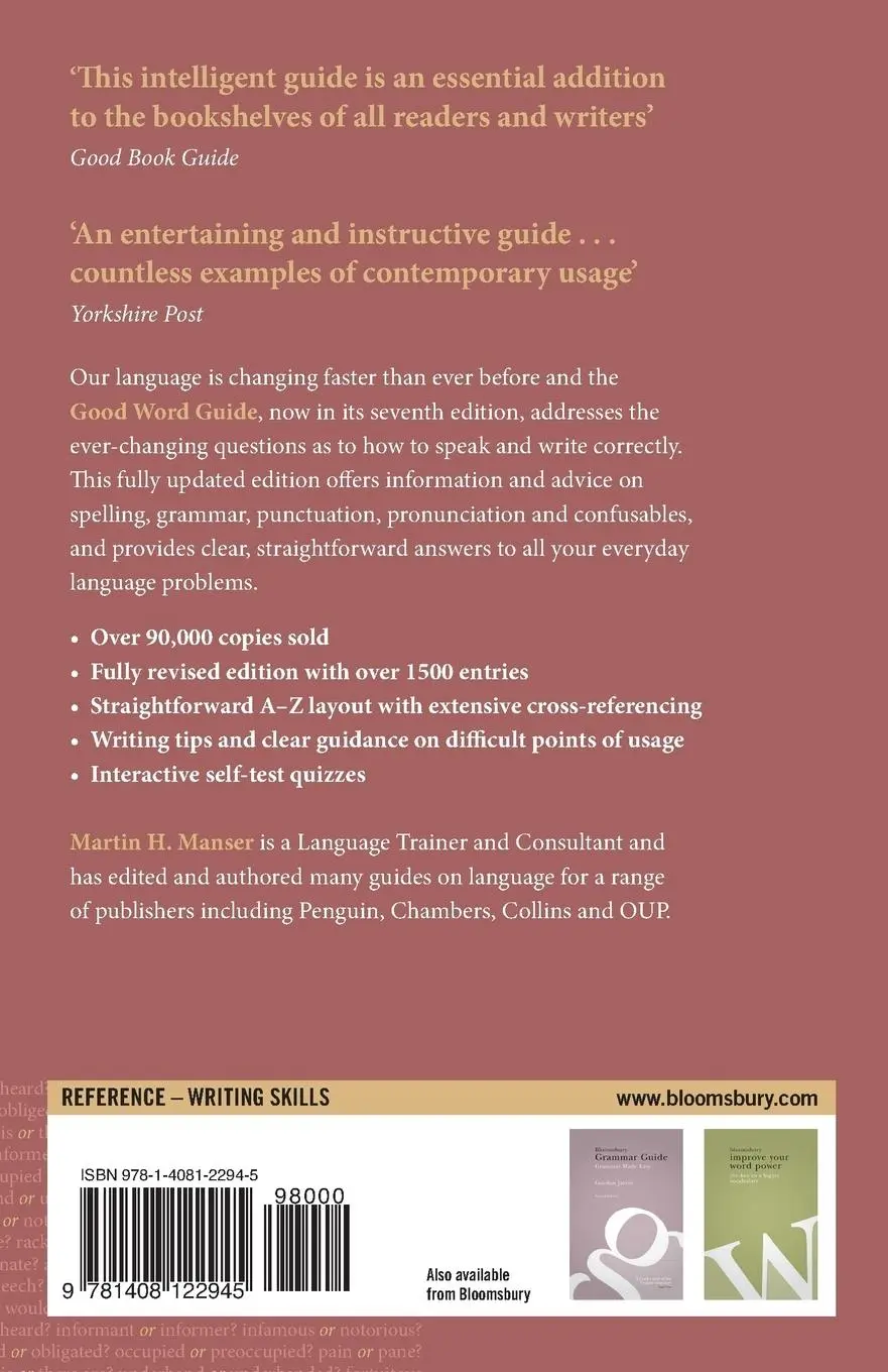 Rückseite: 9781408122945 | Good Word Guide | Martin Manser | Taschenbuch | Englisch | 2011