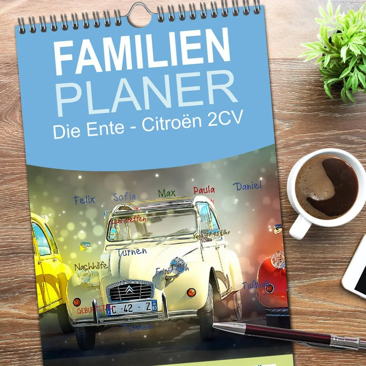 Bild: 9783516522945 | Familienplaner 2026 - Die Ente - Citroën 2CV mit 5 Spalten...