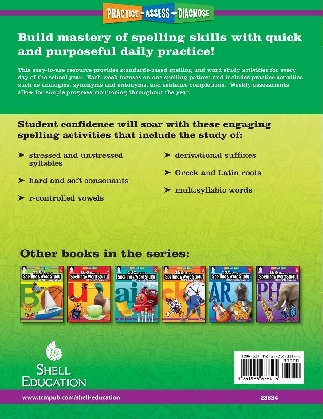 Rückseite: 9781425833145 | 180 Days of Spelling and Word Study for Sixth Grade | Rhoades | Buch