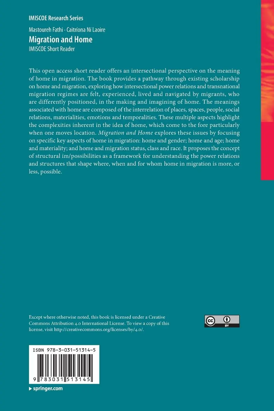 Rückseite: 9783031513145 | Migration and Home | IMISCOE Short Reader | Mastoureh Fathi (u. a.)