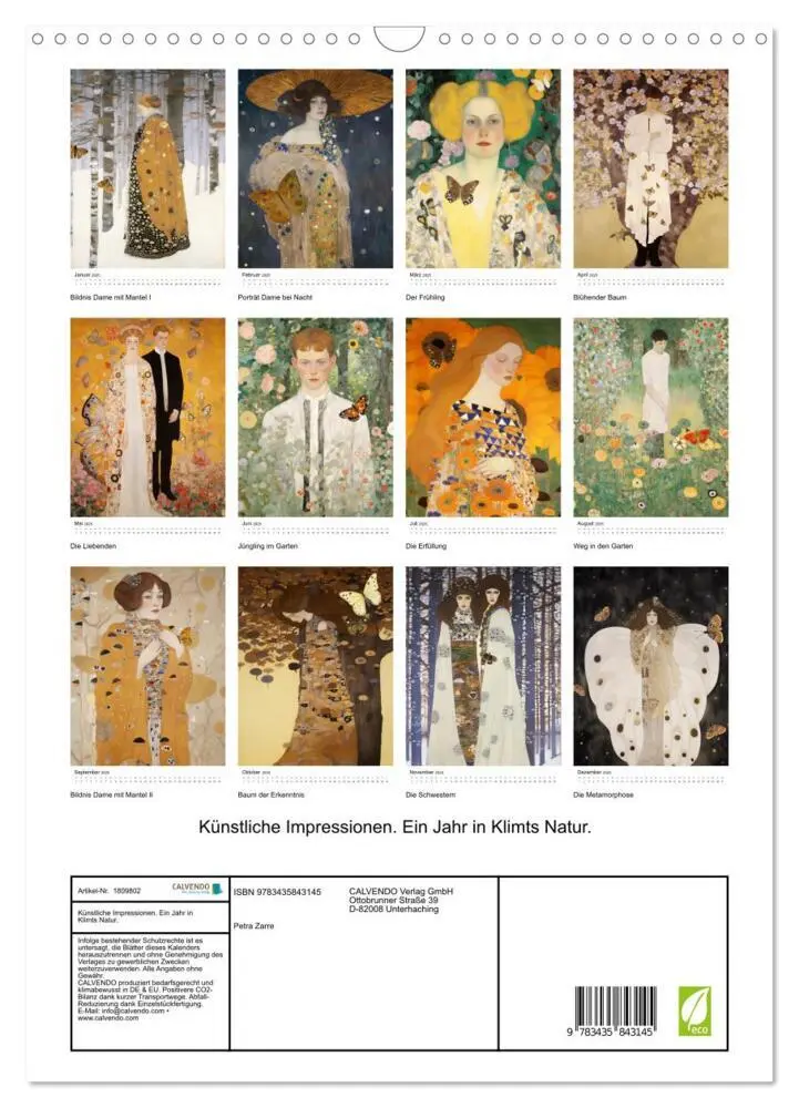 Bild: 9783435843145 | Künstliche Impressionen. Ein Jahr in Klimts Natur. (Wandkalender...
