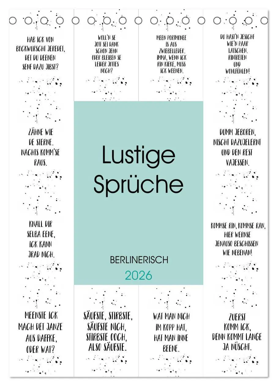 Cover: 9783516403145 | BERLINERISCH Lustige Sprüche (Tischkalender 2026 DIN A5 hoch),...