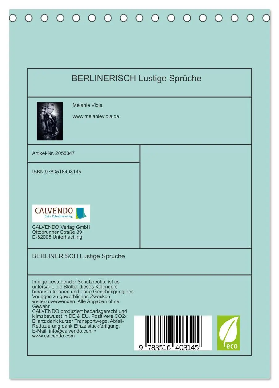 Bild: 9783516403145 | BERLINERISCH Lustige Sprüche (Tischkalender 2026 DIN A5 hoch),...
