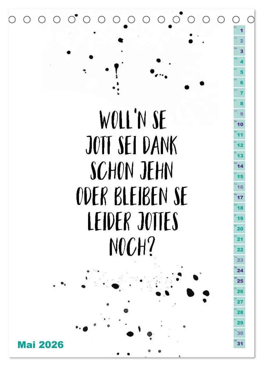 Bild: 9783516403145 | BERLINERISCH Lustige Sprüche (Tischkalender 2026 DIN A5 hoch),...