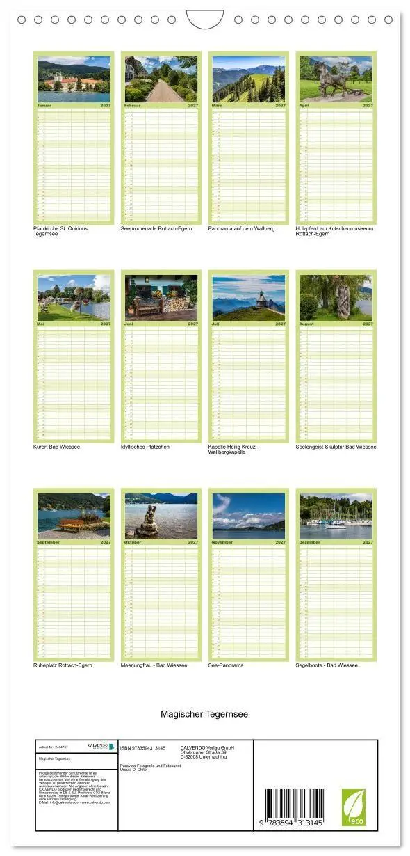 Bild: 9783594313145 | Familienplaner 2027 - Magischer Tegernsee mit 5 Spalten...