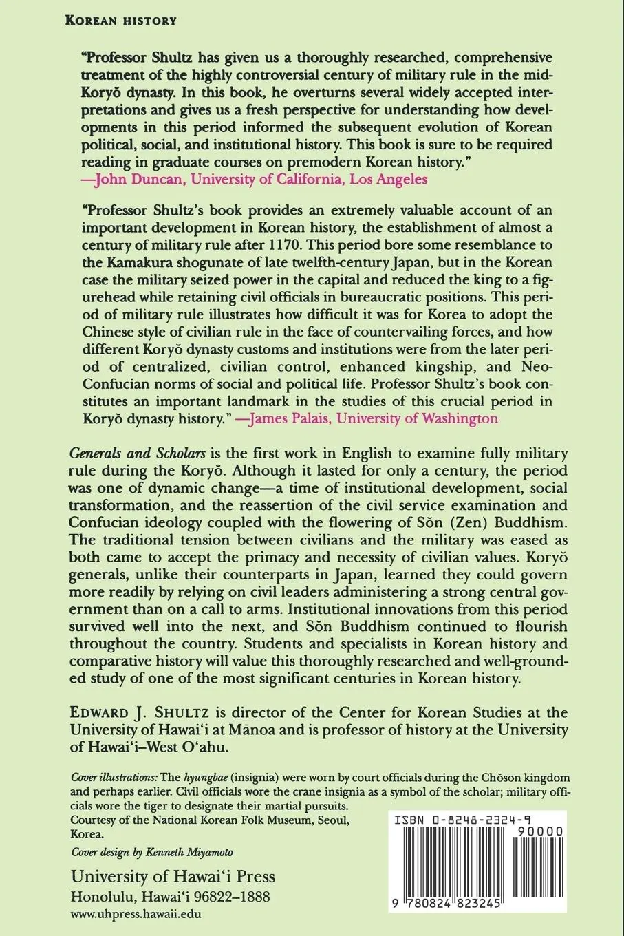 Rückseite: 9780824823245 | Shultz | Generals and Scholars Paper | Edward Shultz | Taschenbuch
