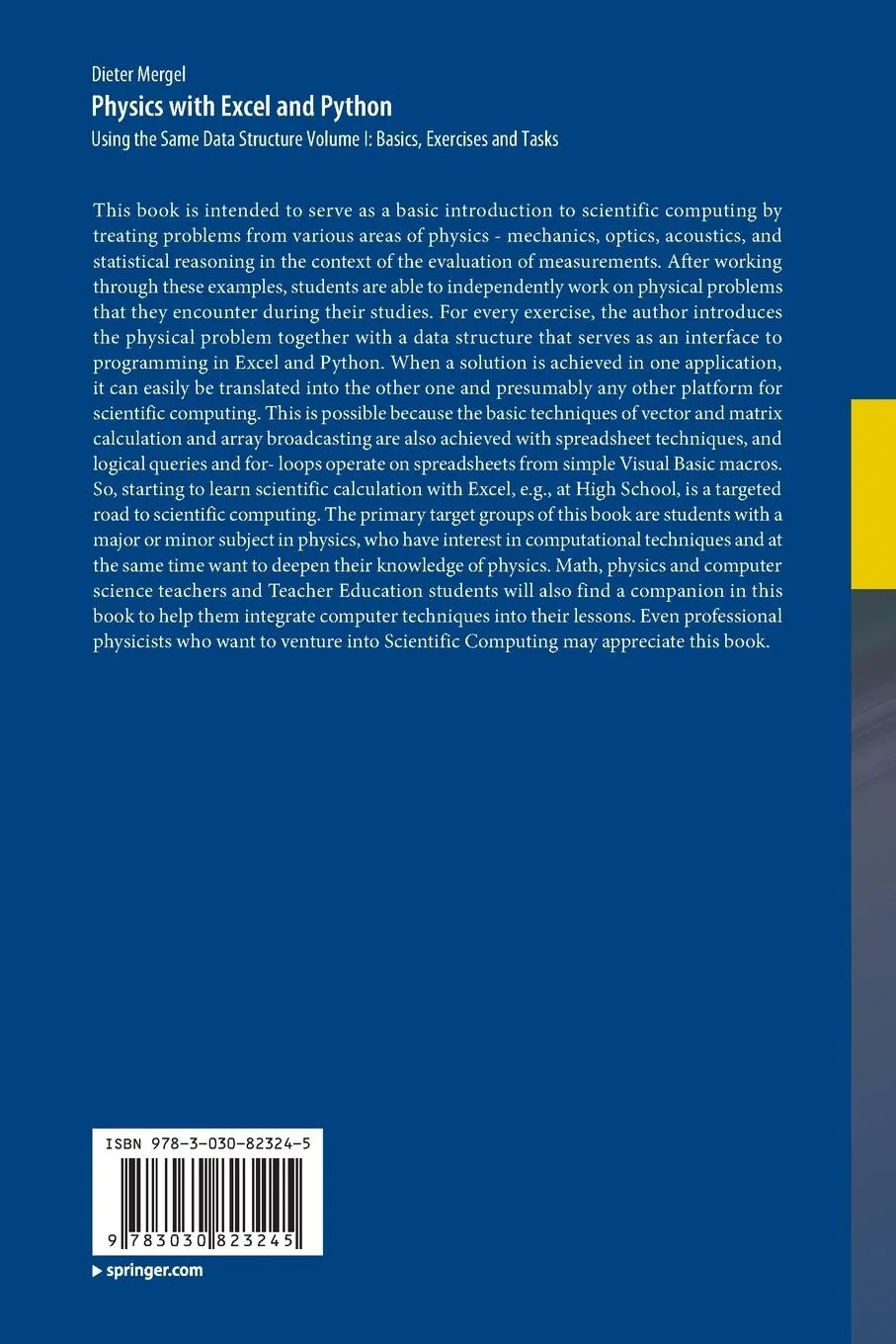 Rückseite: 9783030823245 | Physics with Excel and Python | Dieter Mergel | Taschenbuch | xvii