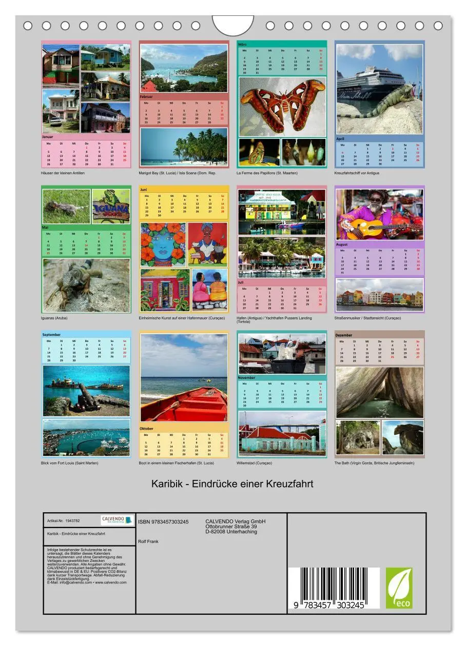Bild: 9783457303245 | Karibik - Eindrücke einer Kreuzfahrt (Wandkalender 2026 DIN A4...
