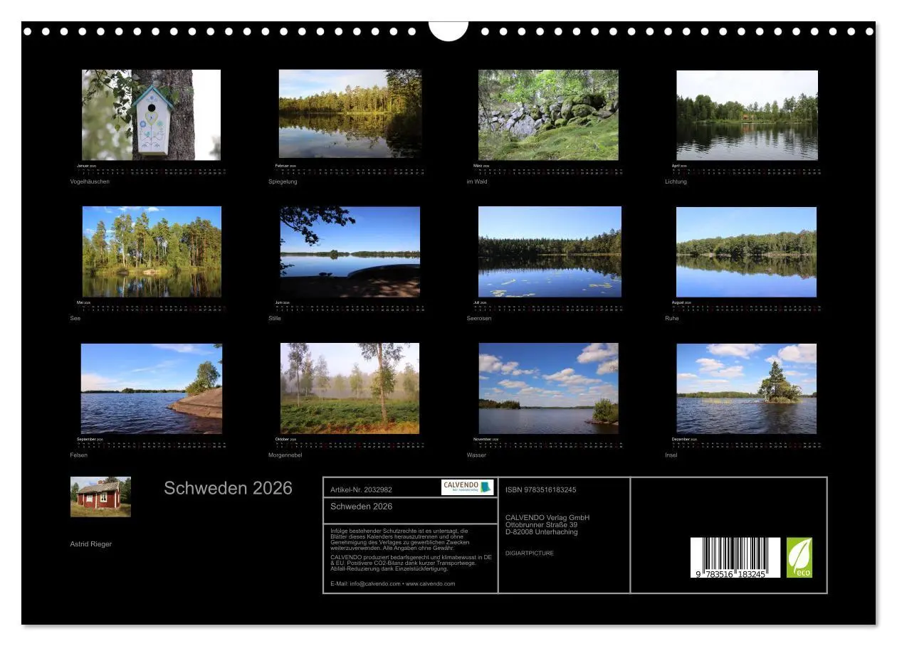 Bild: 9783516183245 | Schweden 2026 (Wandkalender 2026 DIN A3 quer), CALVENDO Monatskalender