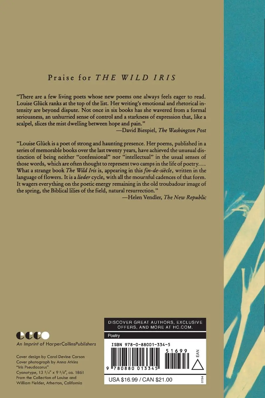 Rückseite: 9780880013345 | Wild Iris, The | Louise Gluck | Taschenbuch | 64 S. | Englisch | 2023