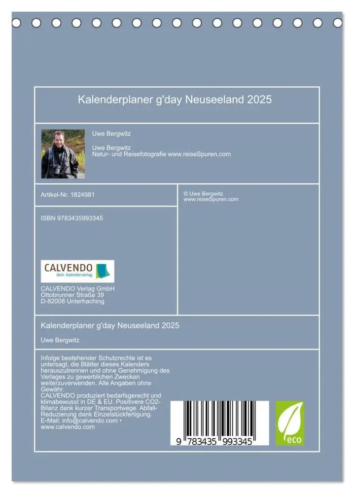 Bild: 9783435993345 | Kalenderplaner g'day Neuseeland 2025 (Tischkalender 2025 DIN A5...