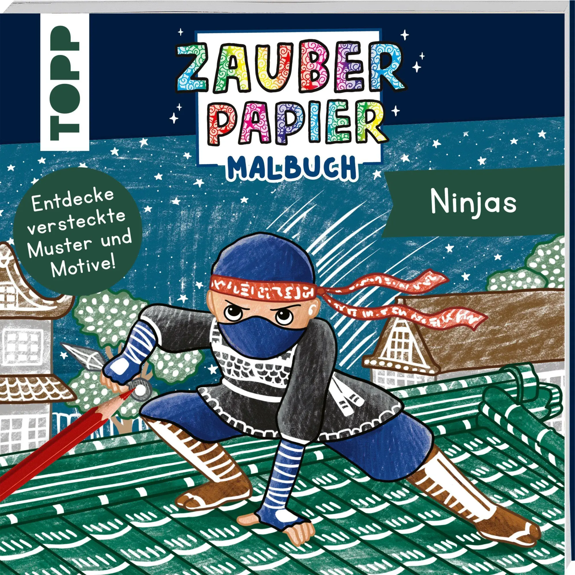 Cover: 9783735893345 | Zauberpapier Malbuch Ninjas | Entdecke versteckte Muster und Motive!