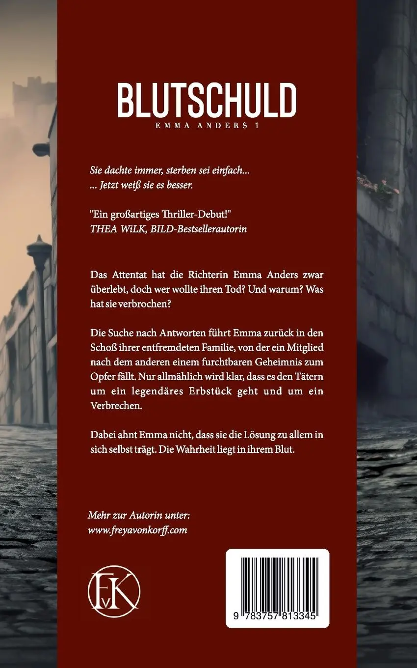 Rückseite: 9783757813345 | Blutschuld | Emma Anders I | Freya von Korff | Taschenbuch | 360 S.