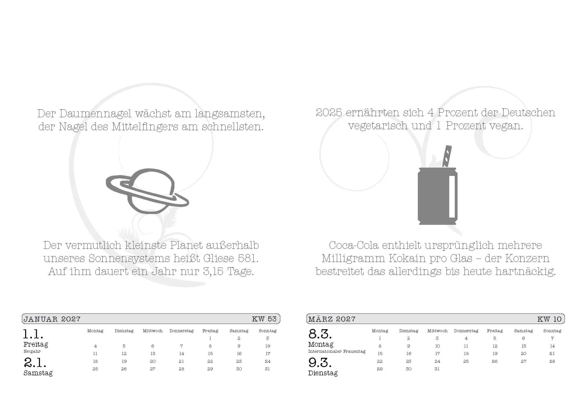 Bild: 9783809453345 | Unnützes Wissen Kalender 2027 | Gerald Drews (u. a.) | Kalender | 2027
