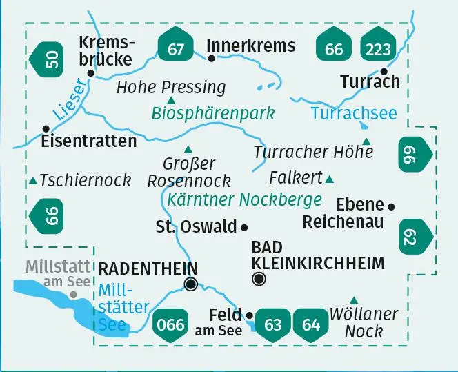 Bild: 9783991213345 | KOMPASS Wanderkarte 063 Bad Kleinkirchheim, Biosphärenpark Kärntner...
