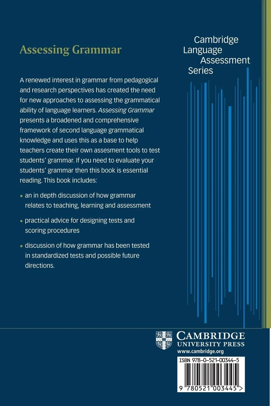 Rückseite: 9780521003445 | Assessing Grammar | James Purpura | Taschenbuch | Englisch | 2004