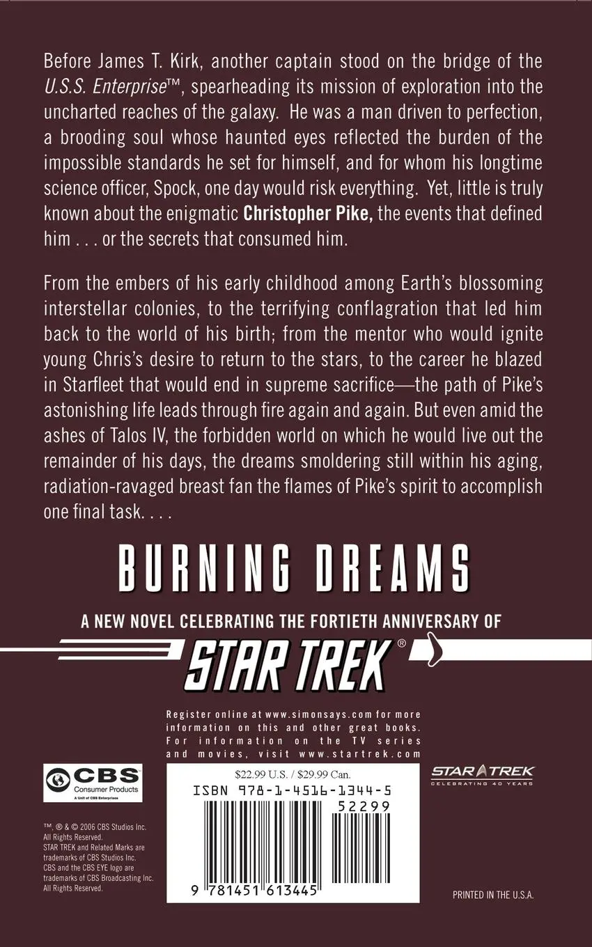 Rückseite: 9781451613445 | Star Trek | The Original Series: Burning Dreams | Bonanno | Buch