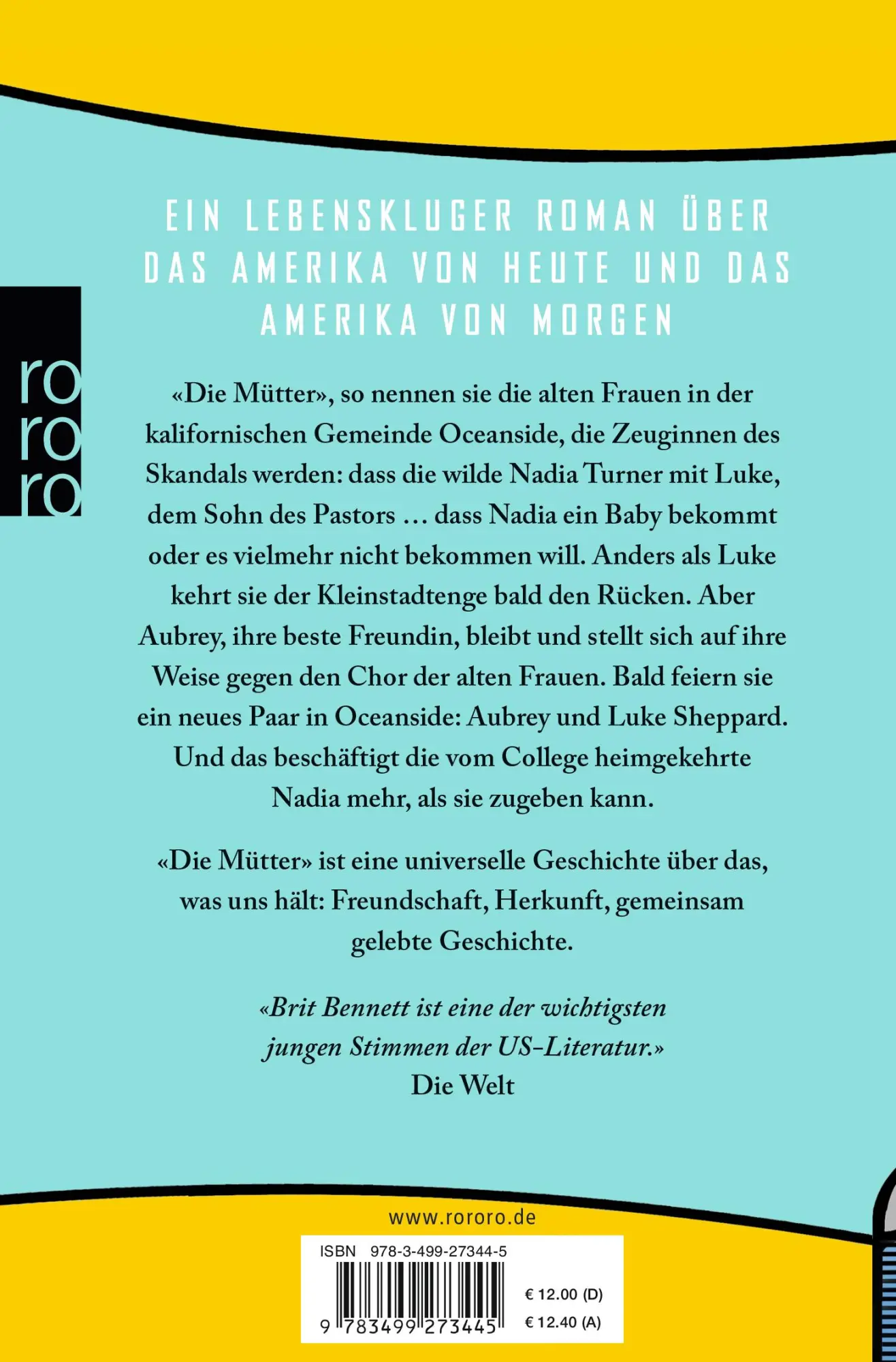 Rückseite: 9783499273445 | Die Mütter | Brit Bennett | Taschenbuch | 320 S. | Deutsch | 2019