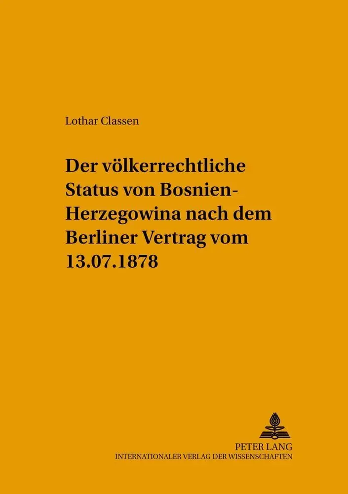 Cover: 9783631523445 | Der völkerrechtliche Status von Bosnien-Herzegowina nach dem...