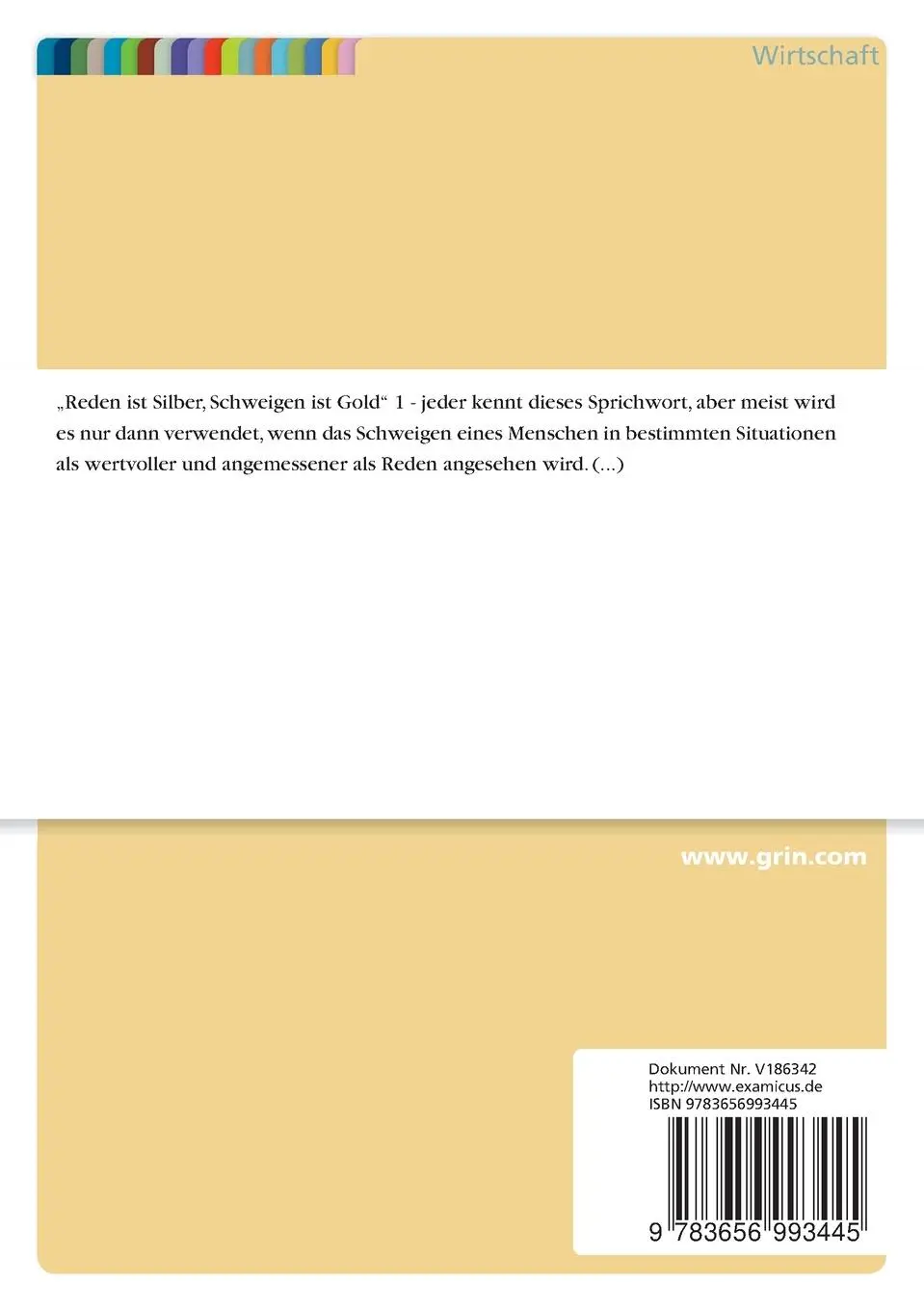 Rückseite: 9783656993445 | Selektiver Mutismus bei Kindern | Ursachen und Therapiemöglichkeiten