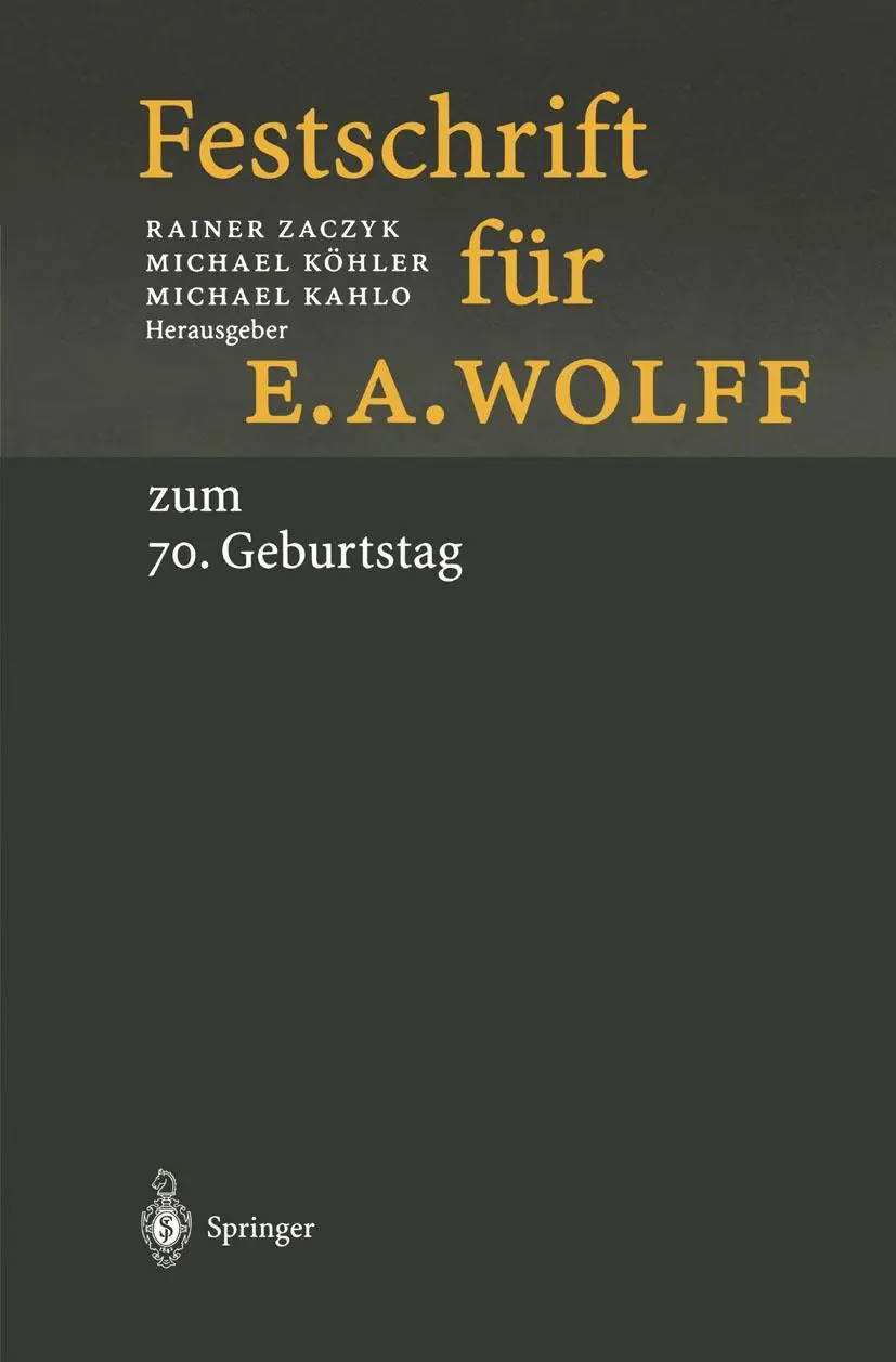 Cover: 9783642643545 | Festschrift für E.A. Wolff | zum 70. Geburtstag am 1.10.1998 | Buch