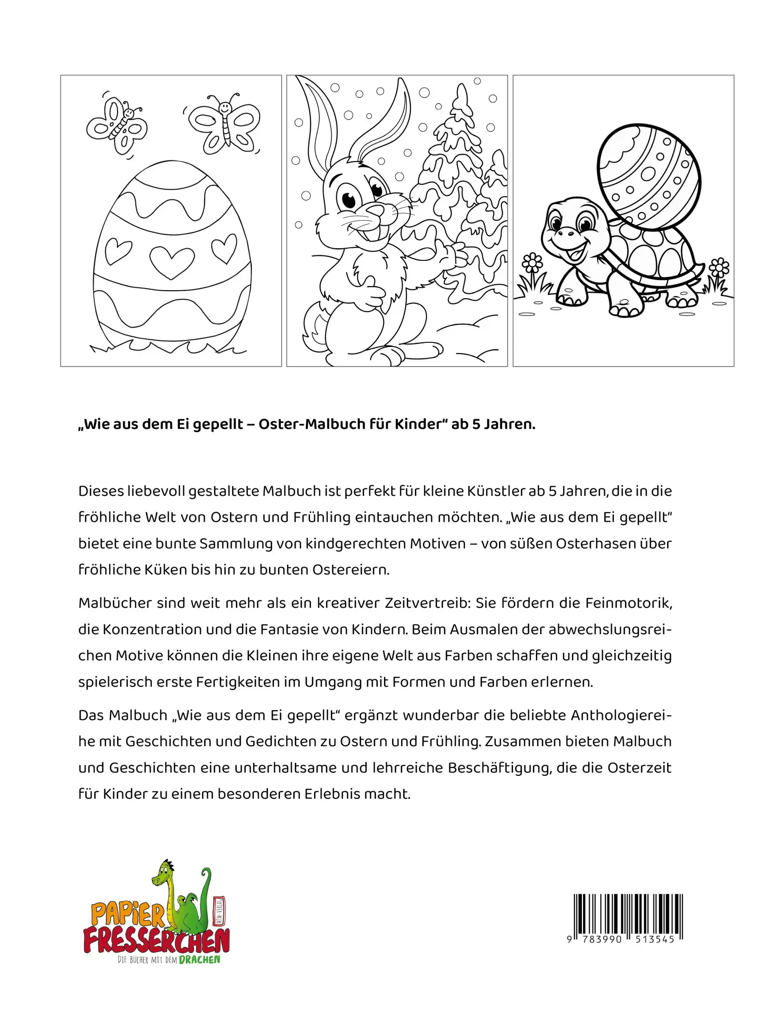 Rückseite: 9783990513545 | Wie aus dem Ei gepellt - Oster-Malbuch für Kinder | Nanja Holland