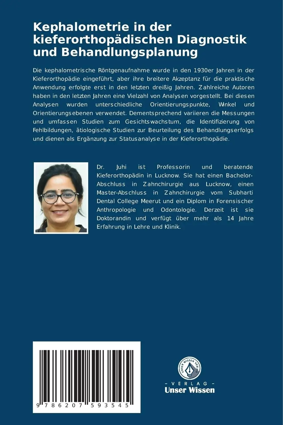 Rückseite: 9786207593545 | Kephalometrie in der kieferorthopädischen Diagnostik und...