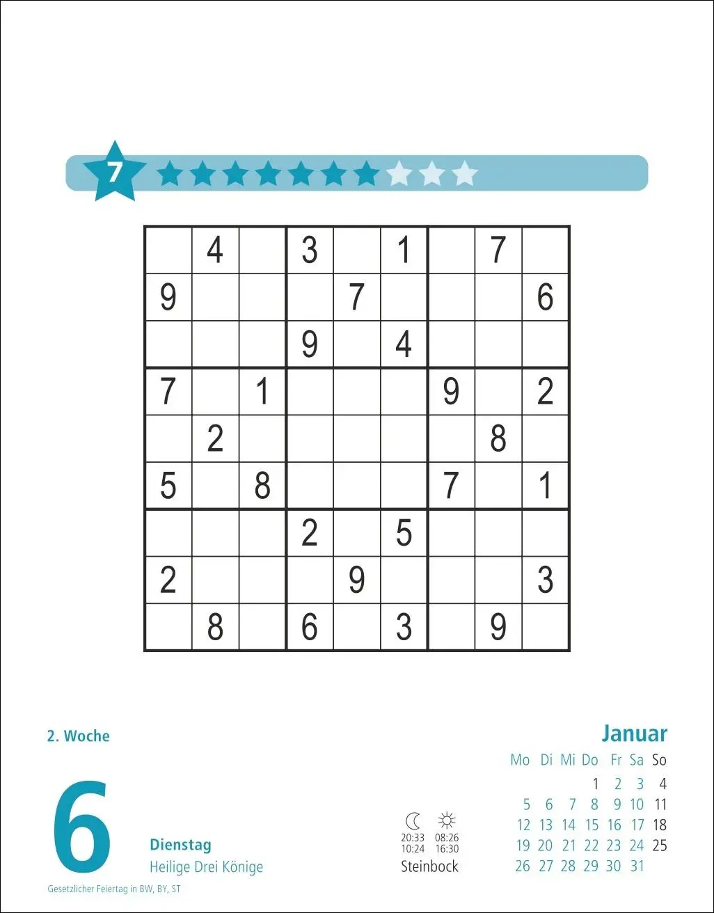 Bild: 9783756413645 | Stefan Heine Sudoku mittel Tagesabreißkalender 2026 | Stefan Heine