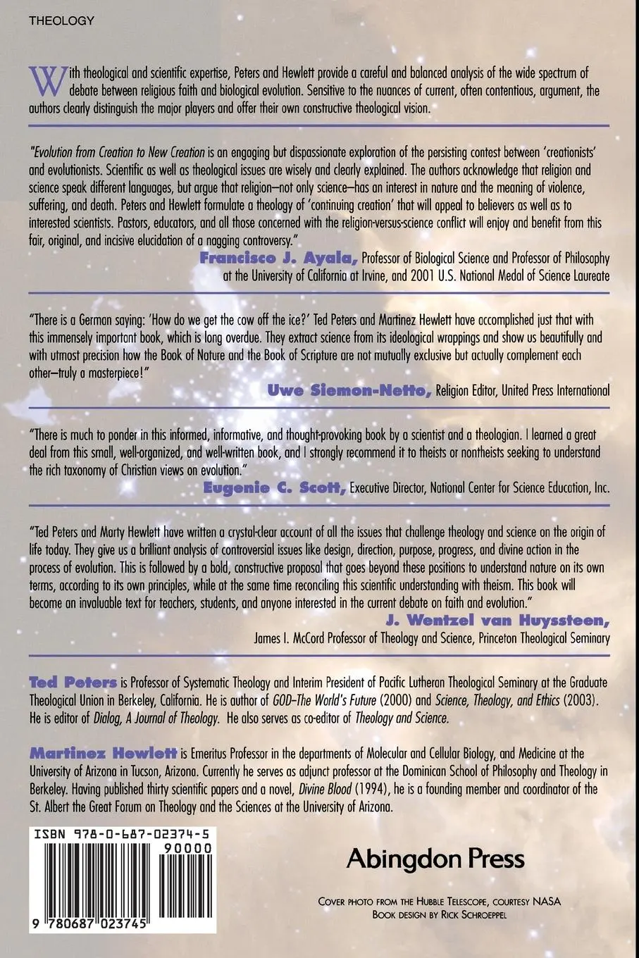 Rückseite: 9780687023745 | Evolution from Creation to New Creation | Ted Peters (u. a.) | Buch