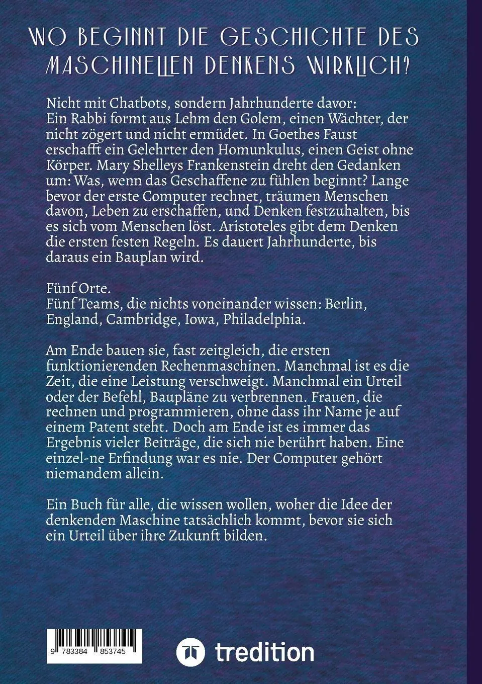 Rückseite: 9783384853745 | Von Golem bis ENIAC | Barbara Hardy | Taschenbuch | 284 S. | Deutsch