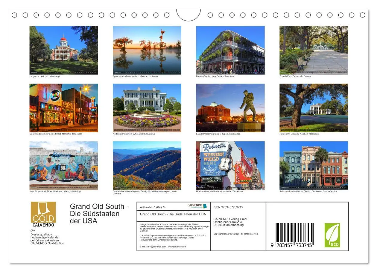 Bild: 9783457733745 | Grand Old South - Die Südstaaten der USA (Wandkalender 2026 DIN A4...