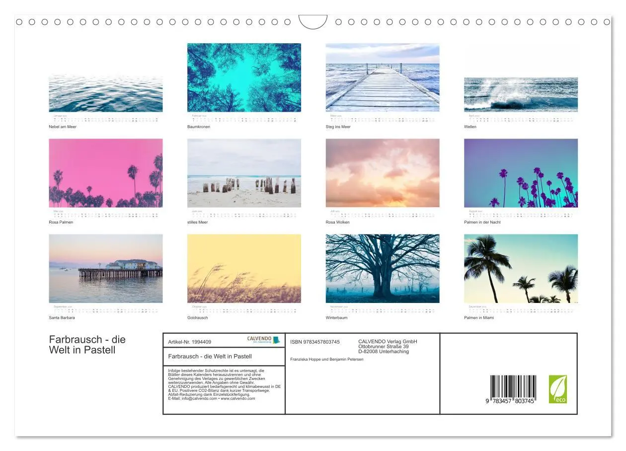 Bild: 9783457803745 | Farbrausch - die Welt in Pastell (Wandkalender 2026 DIN A3 quer),...