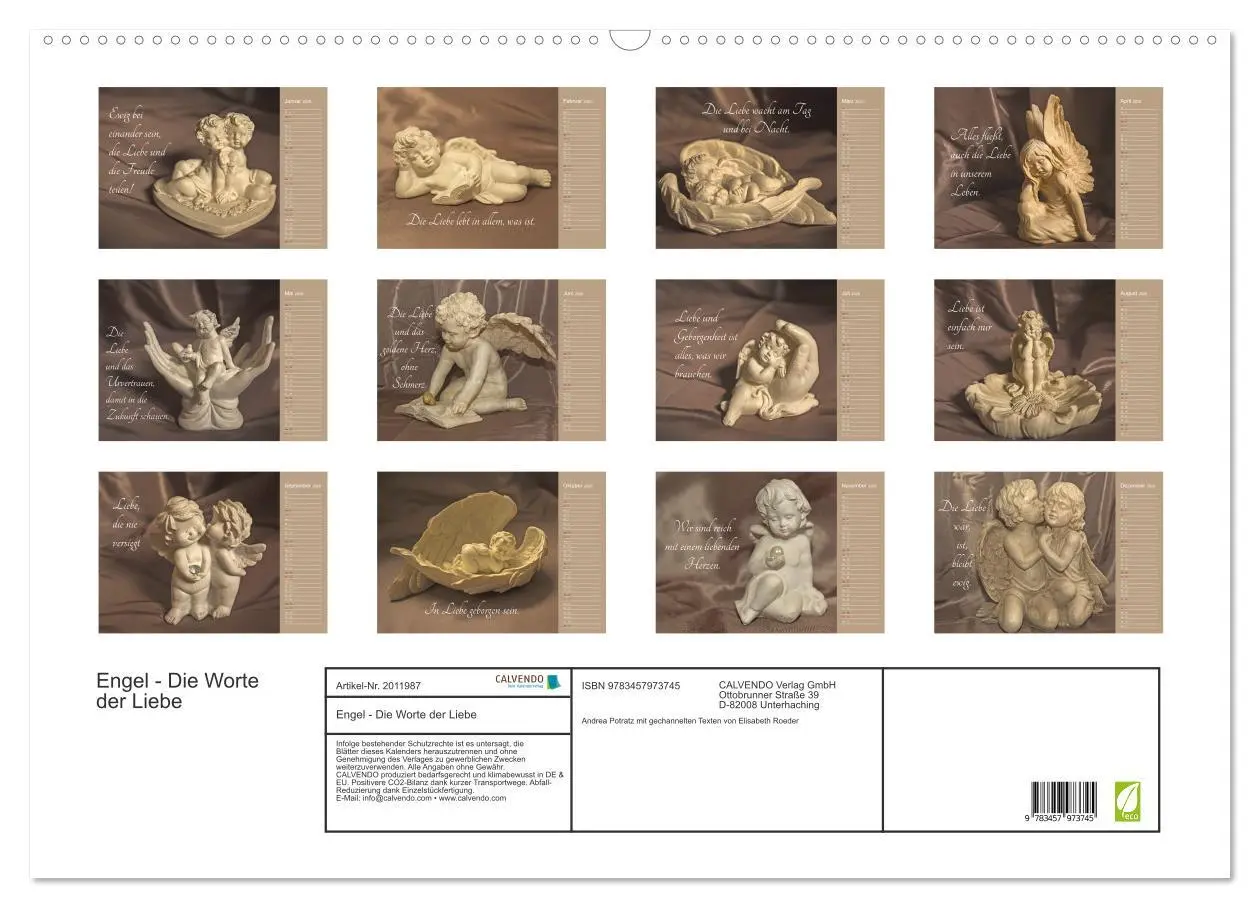 Bild: 9783457973745 | Engel - Die Worte der Liebe (Wandkalender 2026 DIN A2 quer),...