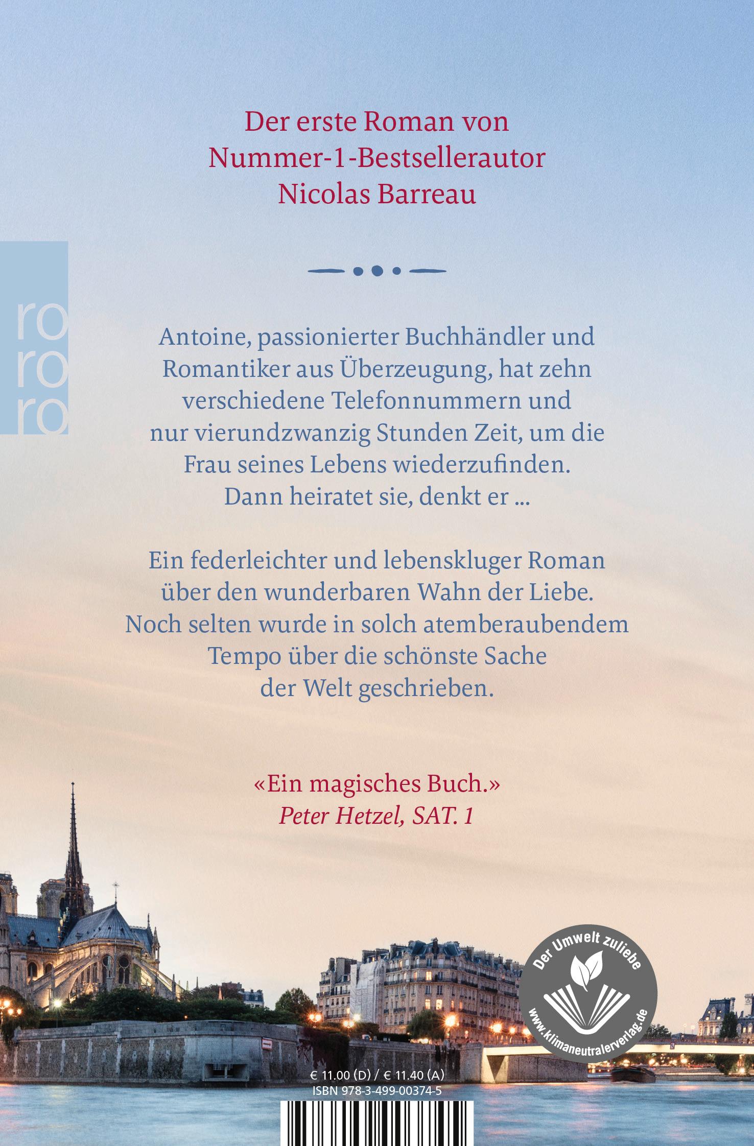 Rückseite: 9783499003745 | Die Frau meines Lebens | Nicolas Barreau | Taschenbuch | 176 S. | 2022