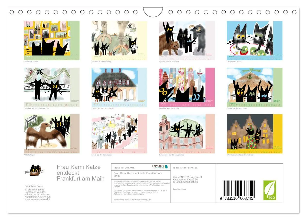 Bild: 9783516063745 | Frau Kami Katze entdeckt Frankfurt am Main (Wandkalender 2026 DIN...