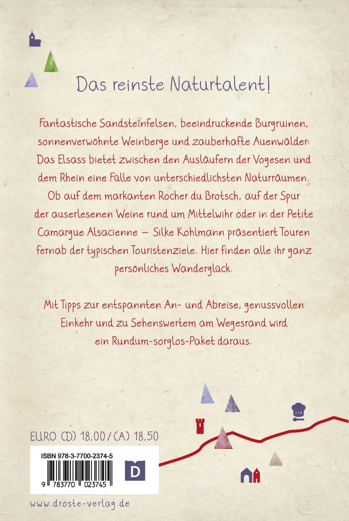 Rückseite: 9783770023745 | Elsass. Wandern für die Seele | Wohlfühlwege | Silke Kohlmann | Buch