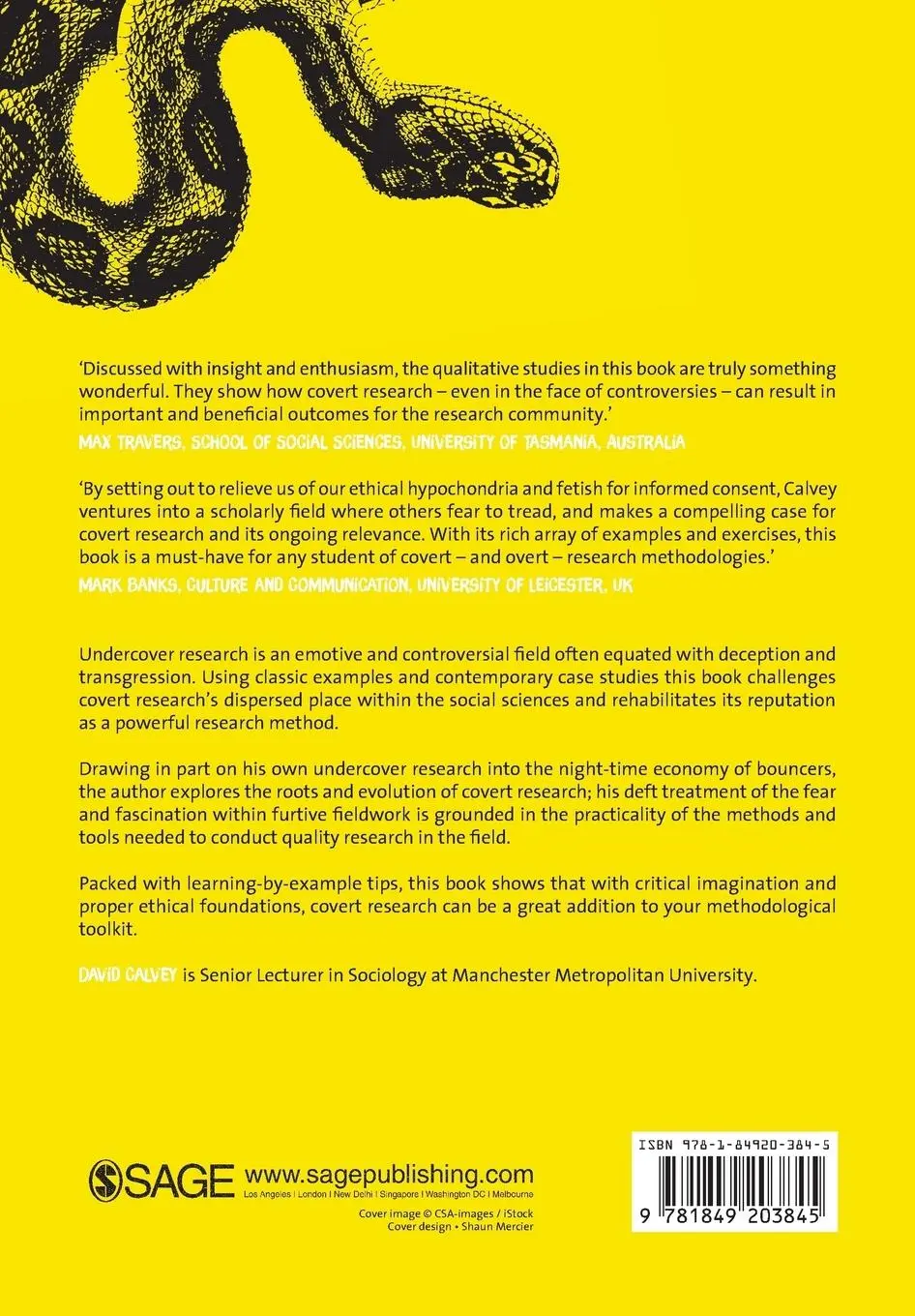 Rückseite: 9781849203845 | Covert Research | The Art, Politics and Ethics of Undercover Fieldwork