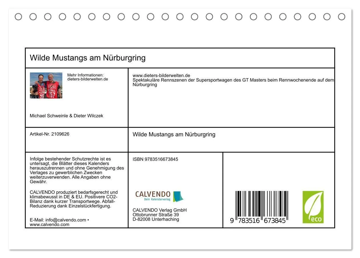 Bild: 9783516673845 | Wilde Mustangs am Nürburgring (Tischkalender 2026 DIN A5 quer),...