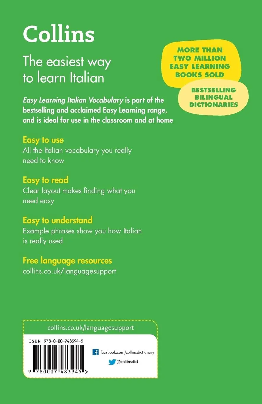 Rückseite: 9780007483945 | Easy Learning Italian Vocabulary | Trusted support for learning | Buch