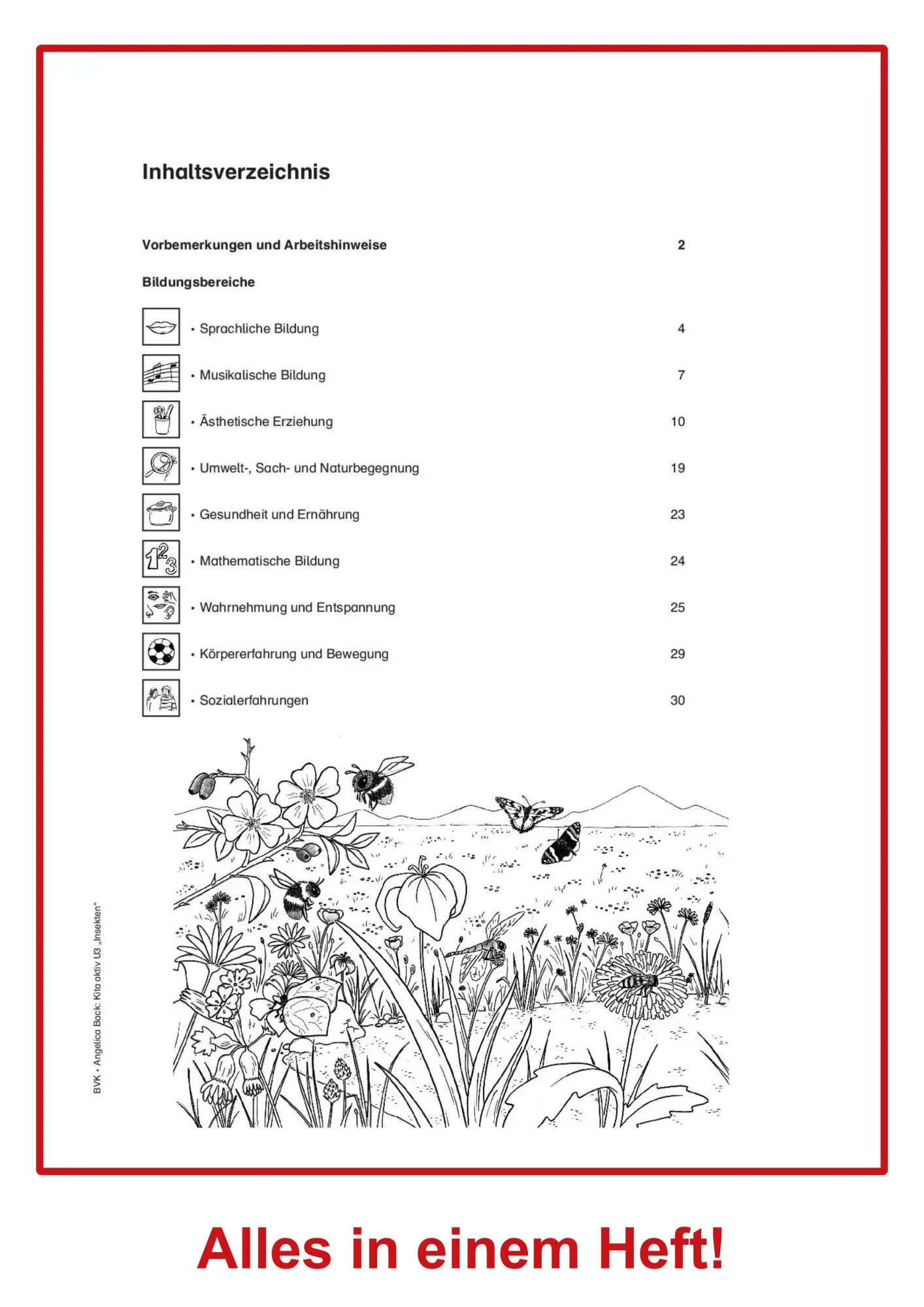 Bild: 9783965203945 | Kita aktiv U3 Insekten | Ideen für die frühkindliche Bildung | Back