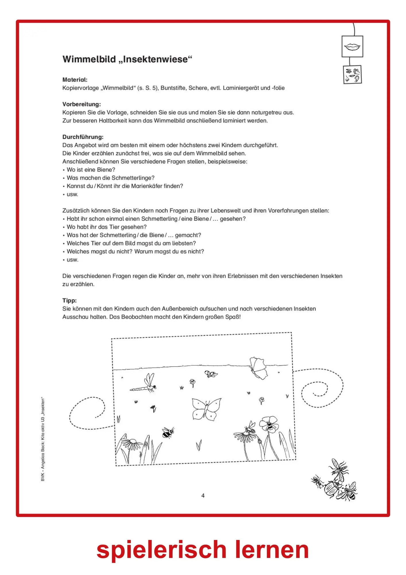 Bild: 9783965203945 | Kita aktiv U3 Insekten | Ideen für die frühkindliche Bildung | Back