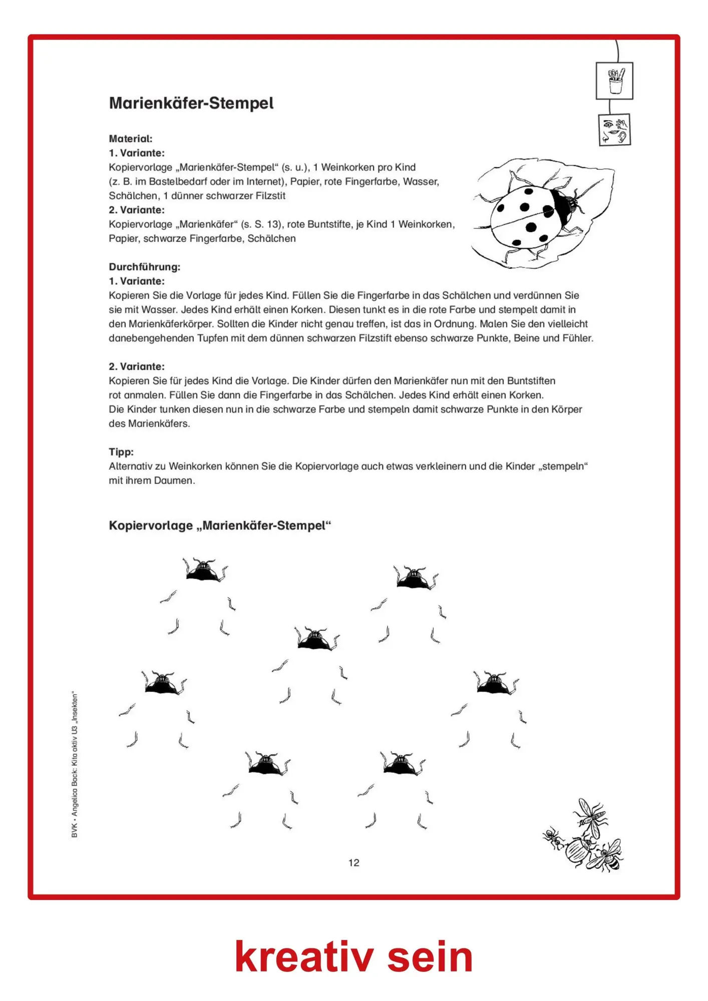 Bild: 9783965203945 | Kita aktiv U3 Insekten | Ideen für die frühkindliche Bildung | Back