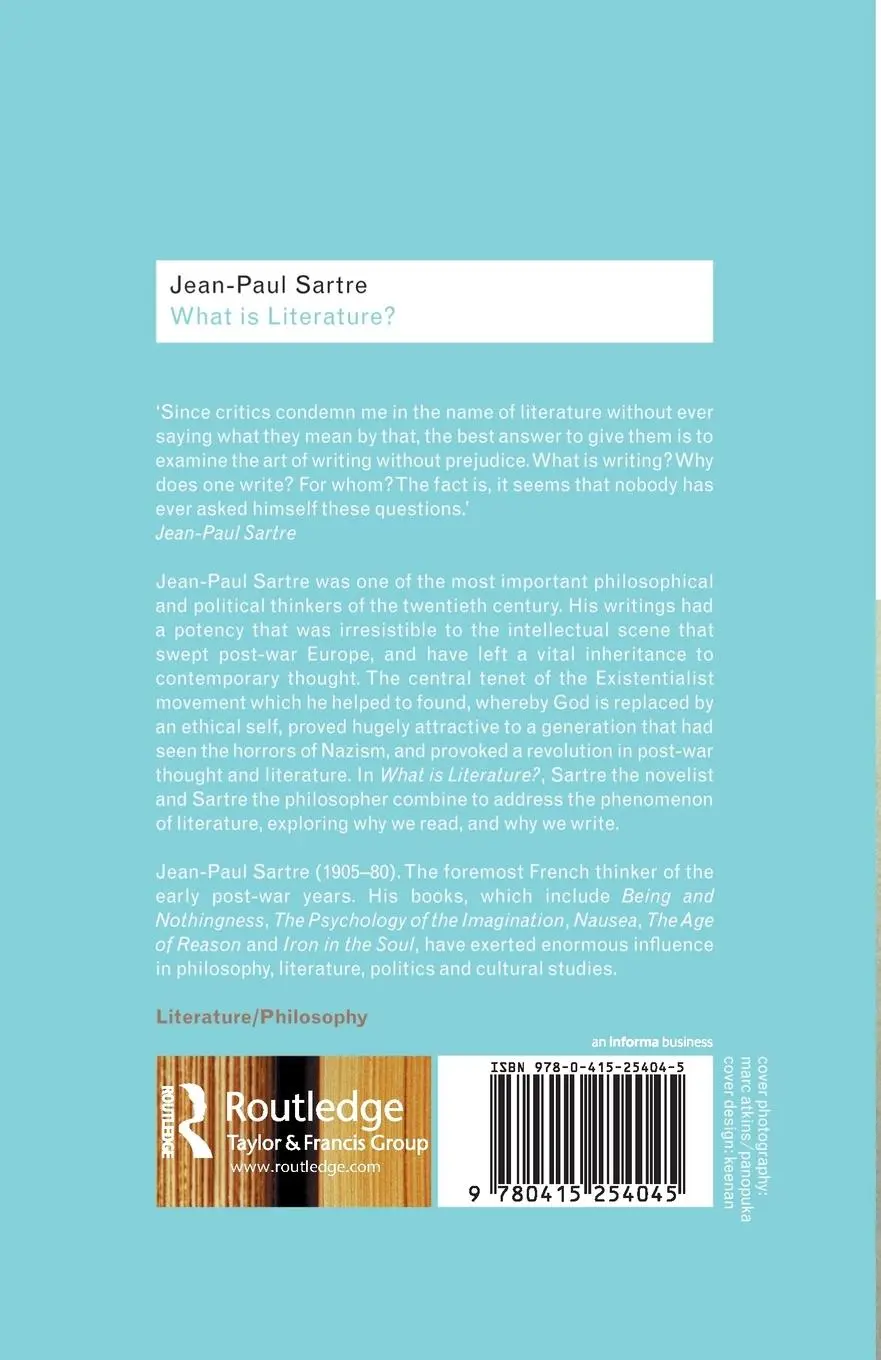 Rückseite: 9780415254045 | What is Literature? | Jean-Paul Sartre | Taschenbuch | Englisch | 2001