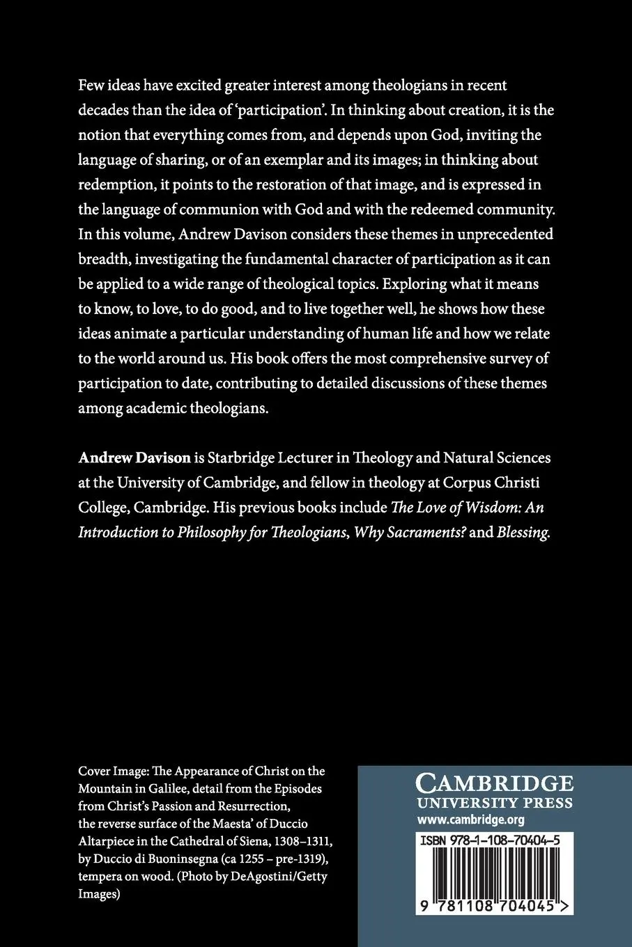 Rückseite: 9781108704045 | Participation in God | Andrew Davison | Taschenbuch | Englisch | 2020