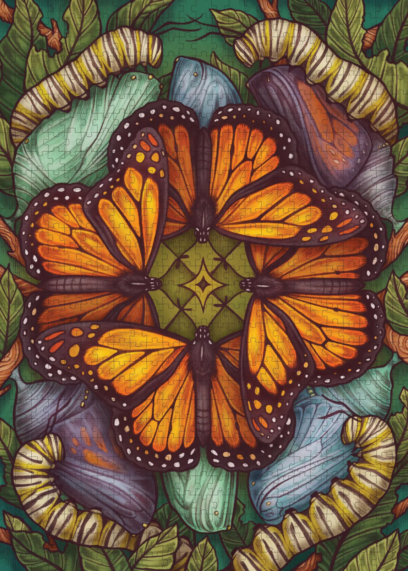 Bild: 9781635864045 | The Illustrated Bestiary Puzzle: Monarch Butterfly (750 Pieces) | Toll