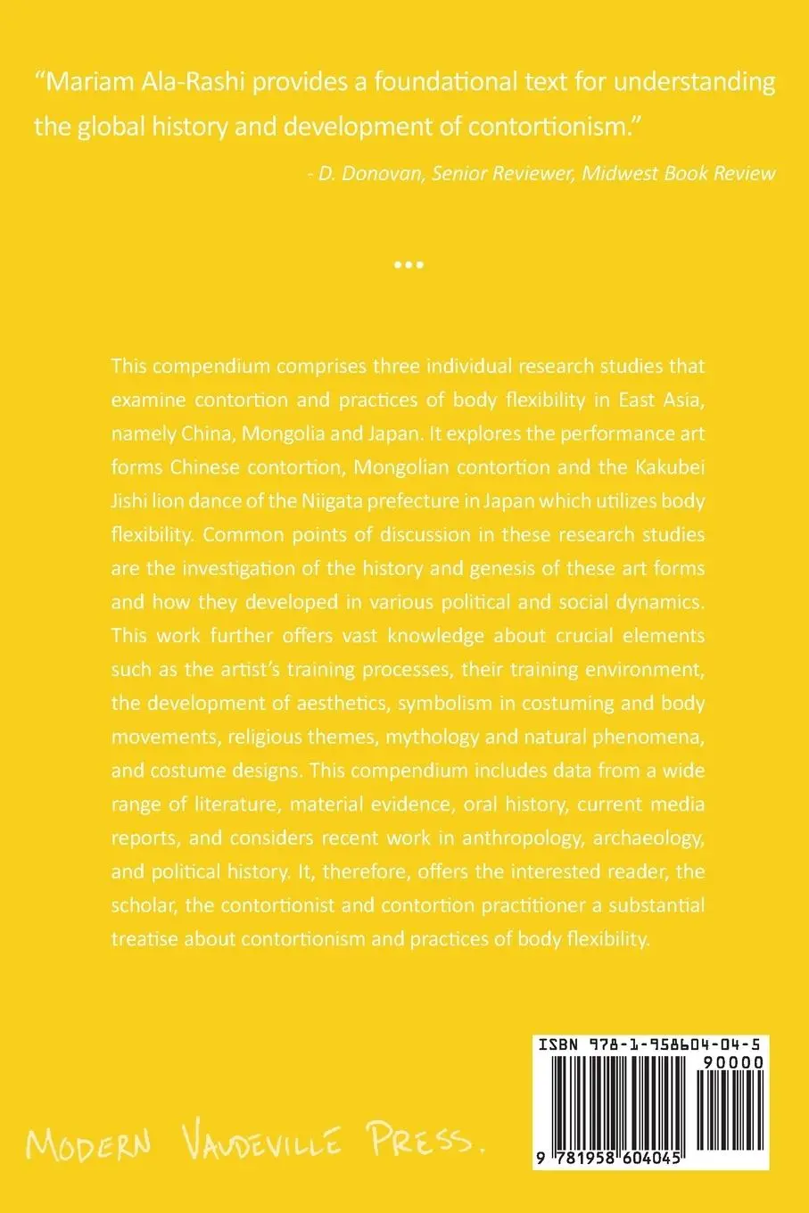 Rückseite: 9781958604045 | Contortion and Practices of Body Flexibility in East Asia | Ala-Rashi