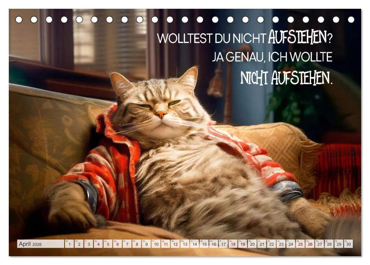 Bild: 9783457464045 | KATZEN-IRONIE Lach mal wieder (Tischkalender 2026 DIN A5 quer),...