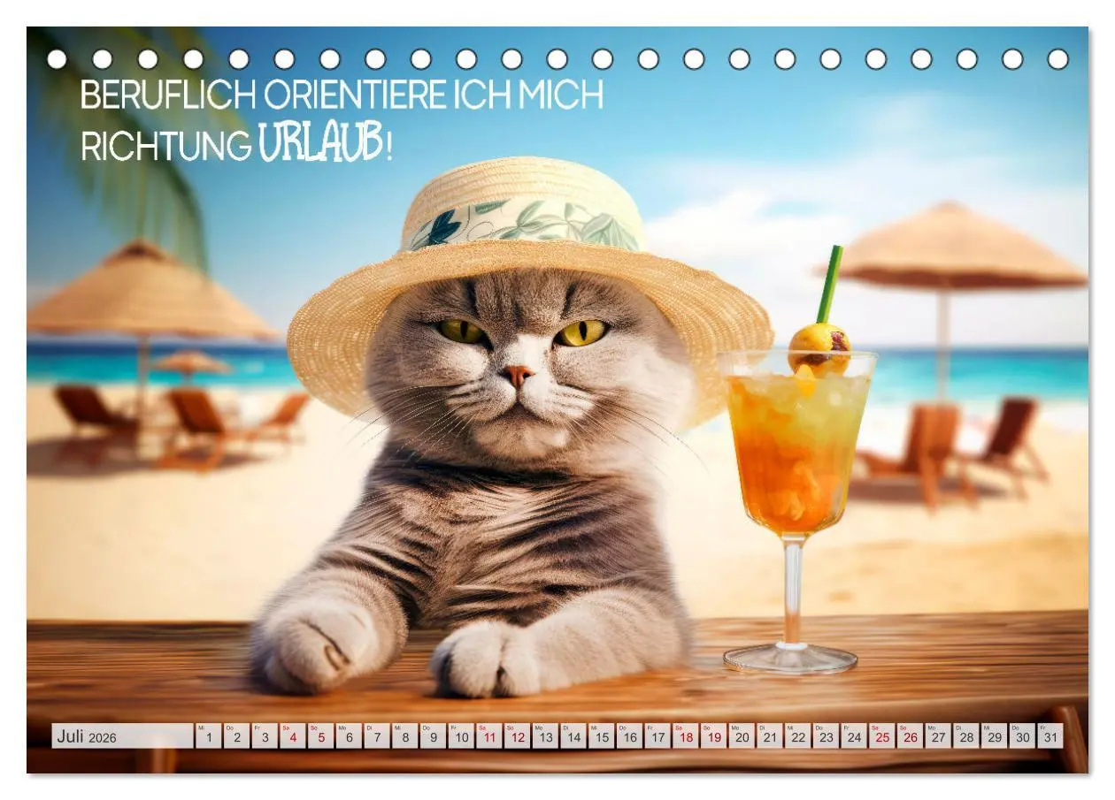 Bild: 9783457464045 | KATZEN-IRONIE Lach mal wieder (Tischkalender 2026 DIN A5 quer),...